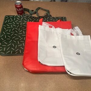 Lululemon Green a Red  a White Tote Bags